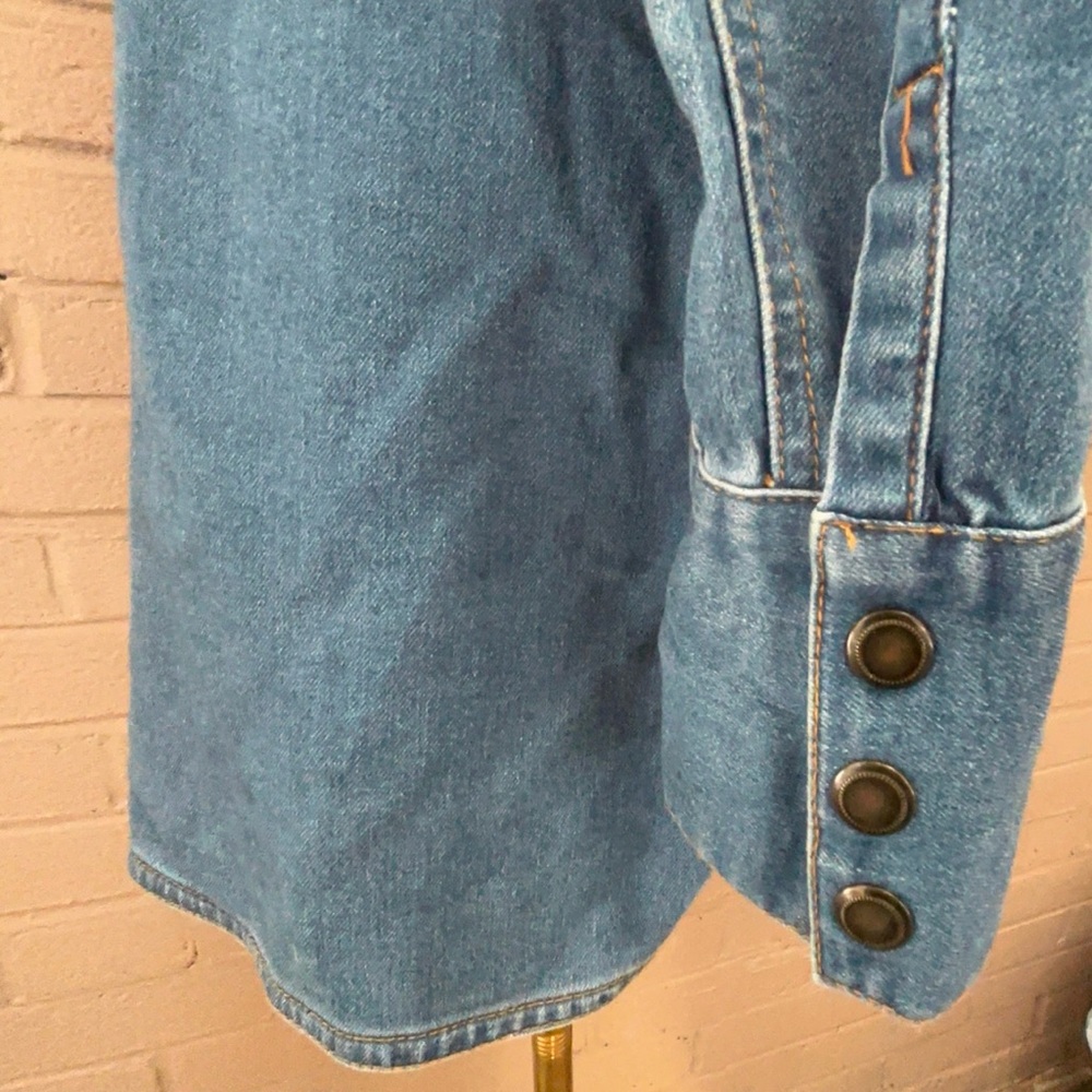 Free People  snap button denim shirt dress  M - Picture 7 of 14